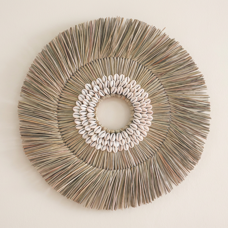 Solaya Wall Circle Set with woven wall decoration